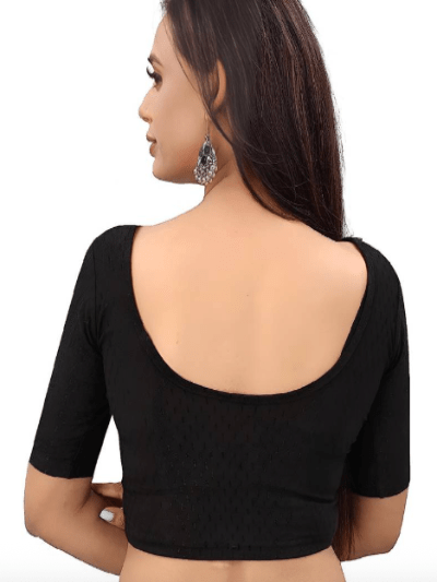 Design Black lycra nonpadded stretchable readymade blouse - BONYHUBblouses
