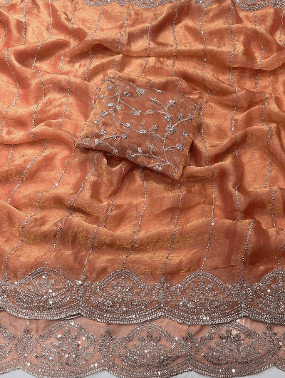 Silk Diamond Starry Sari Partywear - BONYHUBSAREE