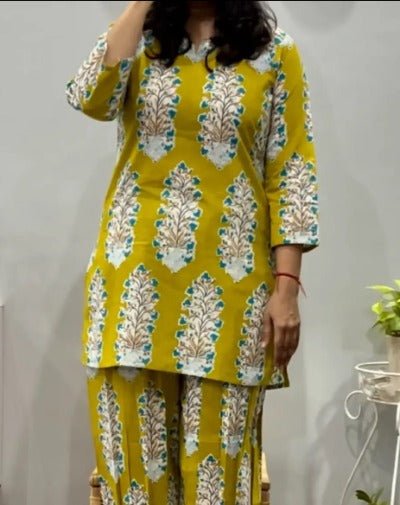 Green Butta Cotton Afghani Co - Ord Set Of 2 UK Next Day - BONYHUBSALWAR KAMEEZ