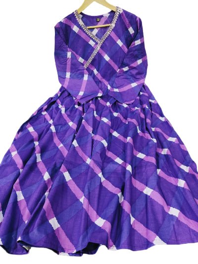 Ethnic Purple Rayon Anarkali Suit Set - BONYHUBSALWAR KAMEEZ