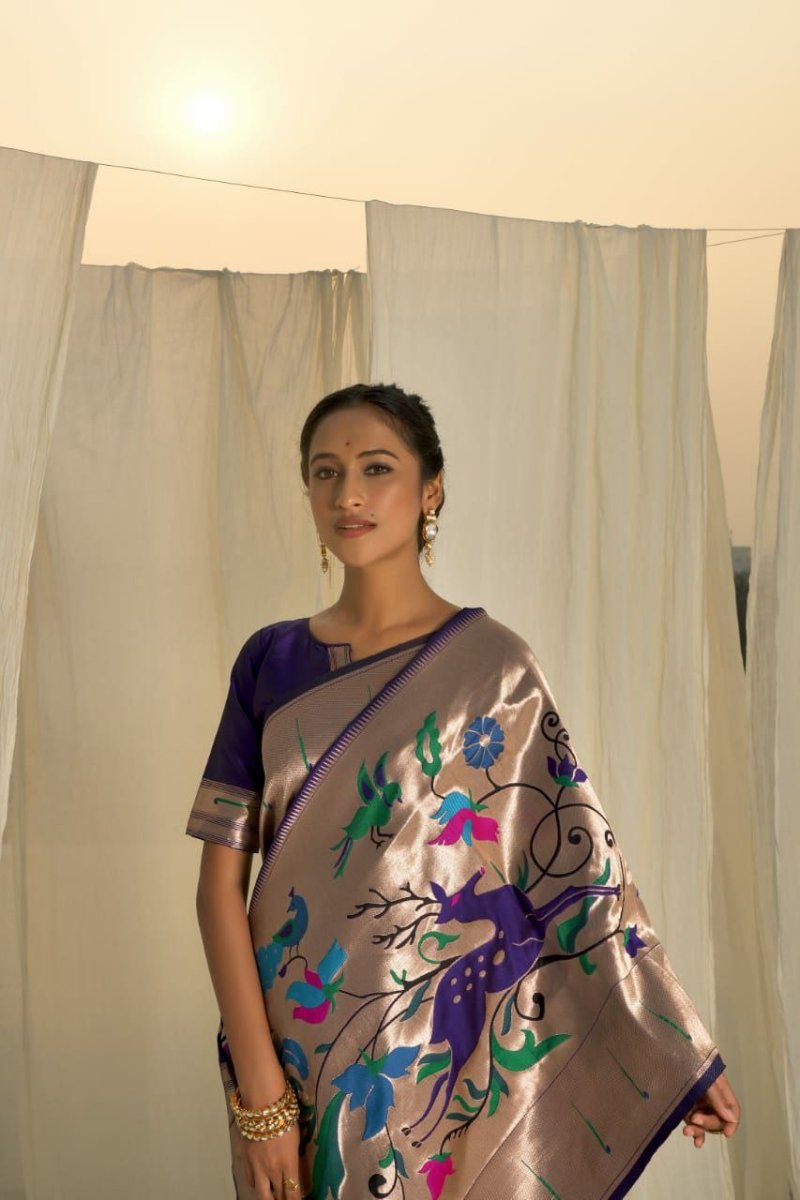 Banarasi Soft Silk Paithani Saree UK Next Day - BONYHUBSAREE