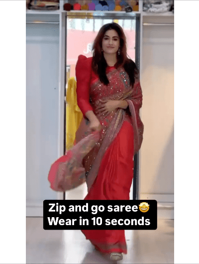 Black 10 Second Multicolor Readymade Sari Gown - BONYHUBSAREE