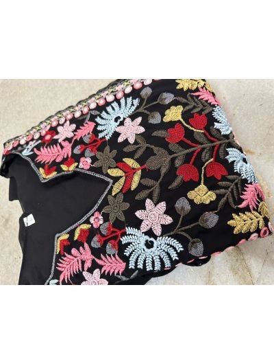 Black Embroidery Salwar Suit Set of 3 UK Next Day - BONYHUBSALWAR KAMEEZ