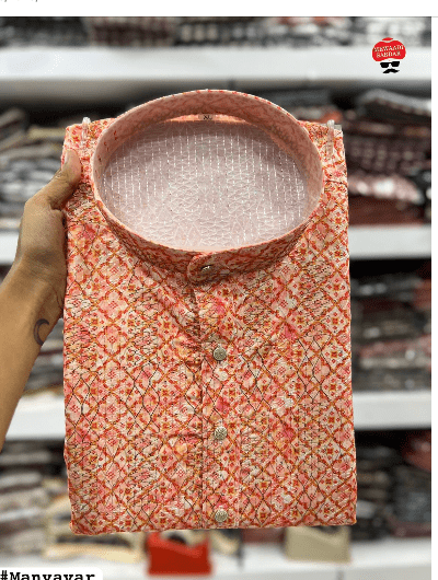 Brick Red Ethnic Wear Men Kurta Pyjama - BONYHUBMEN KURTA