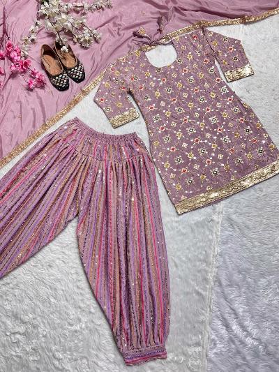 Chinon Silk Traditional Punjabi Patiyala Suit Set - BONYHUBSALWAR KAMEEZ