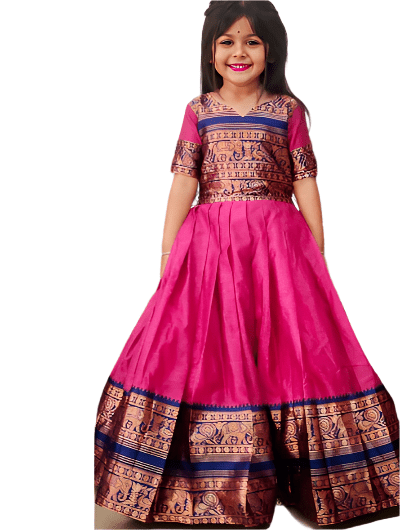 Girl's silk blend readymade ethnic dress - BONYHUBKids Clothing