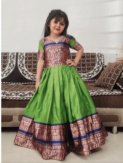 Girl's silk blend readymade ethnic dress - BONYHUBKids Clothing