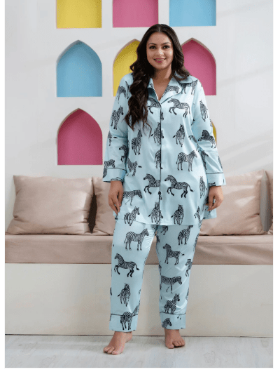 Green Zebra Satin Night suit - BONYHUBsalwar suit