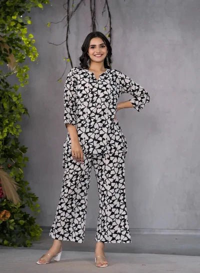 Monochrome Black & White Co - ord Set - BONYHUBsalwar suit
