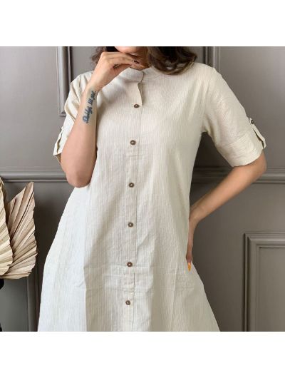 Off White Co - ord Set of Palazzo and Kurti (Set of 2) - BONYHUBSALWAR KAMEEZ