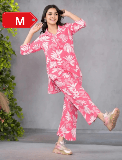Palm Pink Printed Co - ord Set UK Next Day - BONYHUBsalwar suit