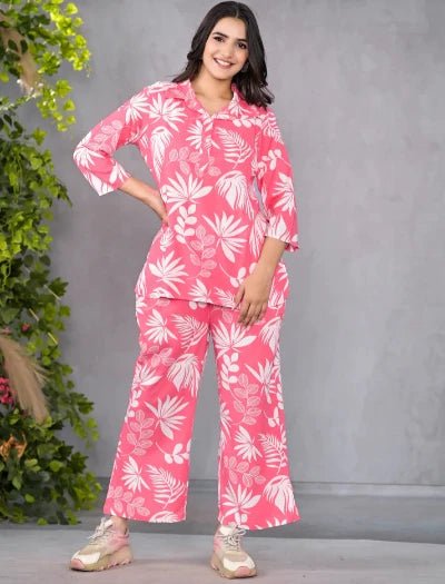 Palm Pink Printed Co - ord Set UK Next Day - BONYHUBsalwar suit