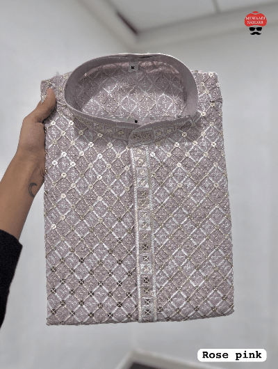 Pastel Wedding Ethnic Men Kurta Pyjama - BONYHUBMEN KURTA