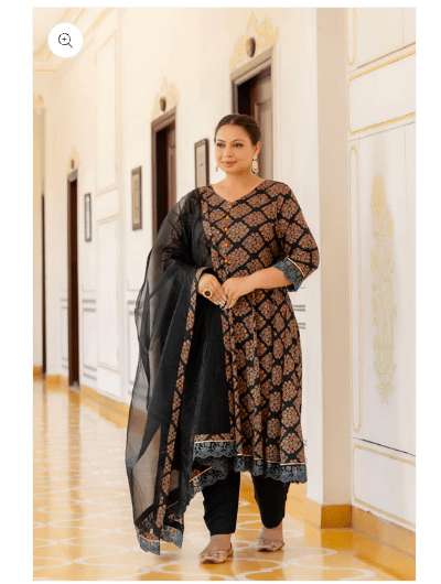 Plus Size Cotton Ethnic Anarkali Suit Set Uk Next Day - BONYHUBSALWAR KAMEEZ