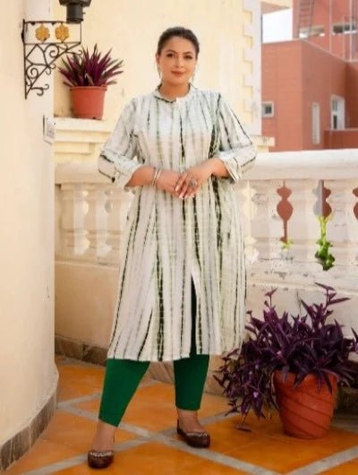 Plus Size Green Tye Dye Kurti - BONYHUBSALWAR KAMEEZ
