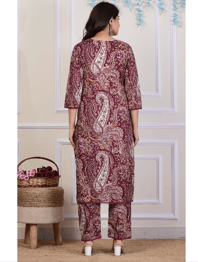 Pure Cotton Co - ord Set Kurti Pant Set of 2 - BONYHUBSALWAR KAMEEZ