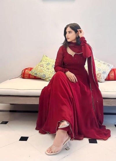 Readymade Georgette Long Anarkali Dupatta Set - BONYHUBSALWAR KAMEEZ