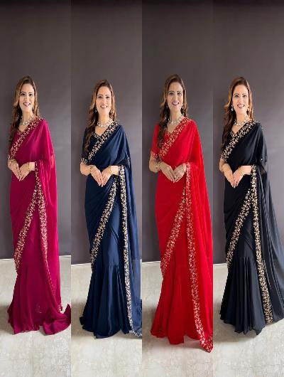 Superhit Saree Gown Georgette Stitched Readymade - BONYHUBSAREE