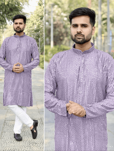 Teal Blue Designer Ethnic Men Kurta Pyjama - BONYHUBMEN KURTA