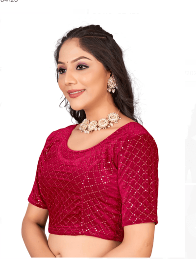 Velvet Stretchable Ready to Wear Saree Blouse - BONYHUBblouses