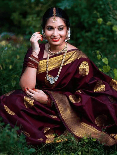 Wedding Litchi silk Saree - BONYHUBSAREE