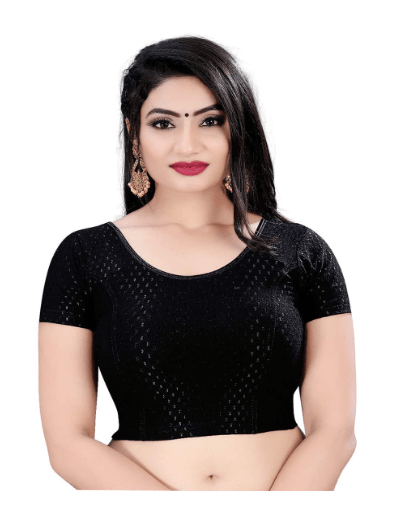 Black Stretchable Designer Readymade Saree Blouse - BONYHUBblouses