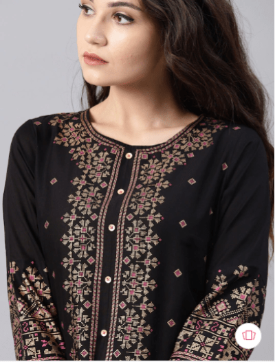 Maroon Golden Printed Plus Size Kurta 1pc UK Next Day - BONYHUBSALWAR KAMEEZ