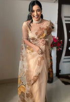 1 Min Chiku Organza Silk Stitched Readymade Saree - BONYHUBSAREE