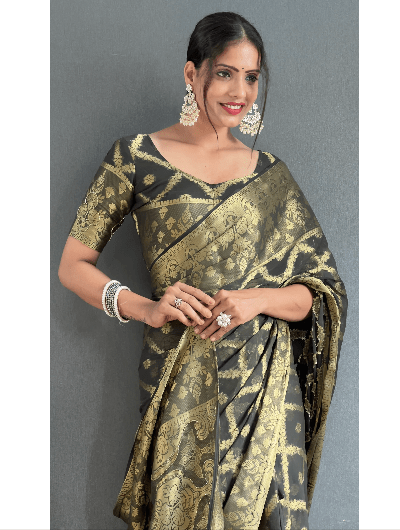 1 Min Green Georgette Bandhani Print Stitched Readymade Saree UK Next Day - BONYHUBSAREE