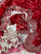 1 Min Organza Silk Stitched Readymade Saree & Stitched Blouse - BONYHUBSAREE