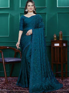 1 Min Peacock Designer Rangoli Silk Ready To Wear Saree - BONYHUBSAREE