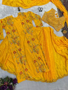 1 Min Red Embroidered Ready to Wear Stitched Saree Blouse & Koti - BONYHUBSAREE