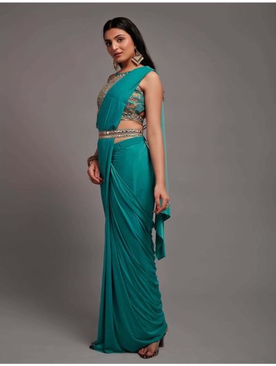 1 Min Saree Wedding Stitched Readymade Saree - BONYHUBSAREE