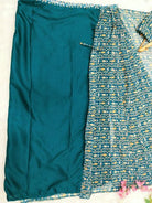 1 Min Teal Green Printed Georgette Stitched Readymade Saree - BONYHUBSAREE