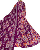 Purple Cotton Printed Handwork Anarkali Suit - BONYHUBSALWAR KAMEEZ