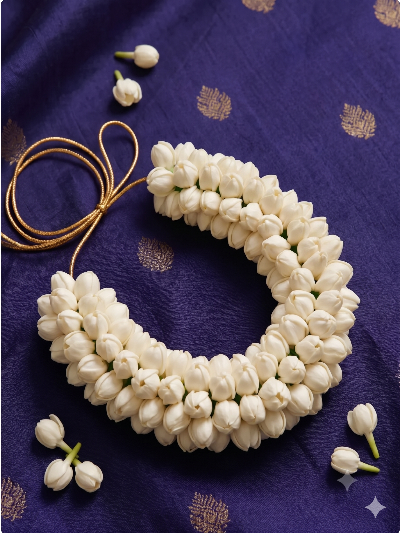 White Handcrafted Gajra Jasmine Hair Accesories UK Next day