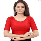 Design Red lycra nonpadded stretchable readymade blouse - BONYHUBblouses