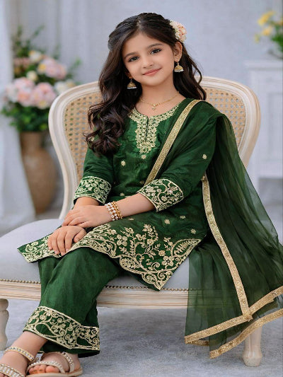 Kids Ethnic Embroidery Salwar Punjabi Suit