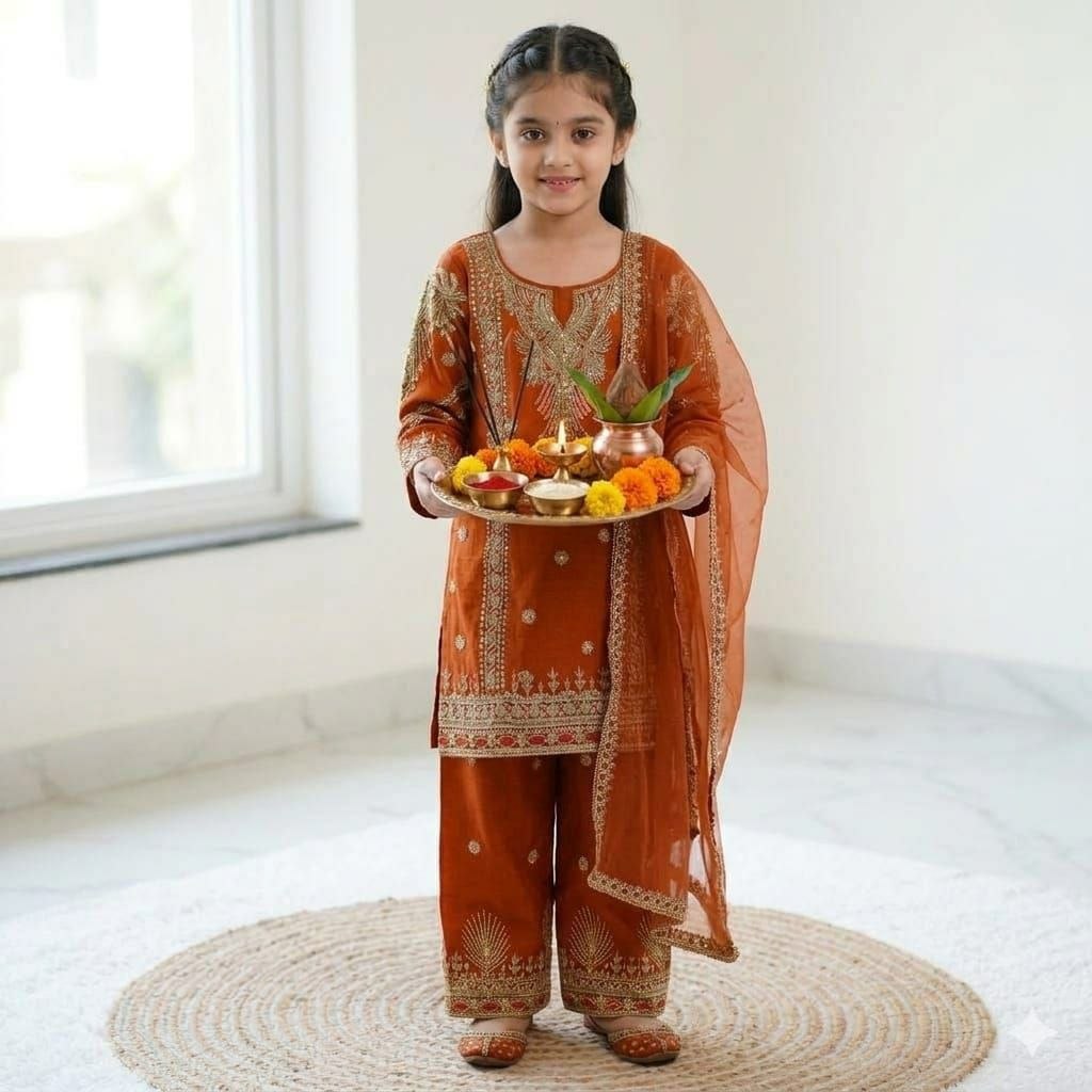 Kids Ethnic Salwar Suit Punjabi Dress Girls