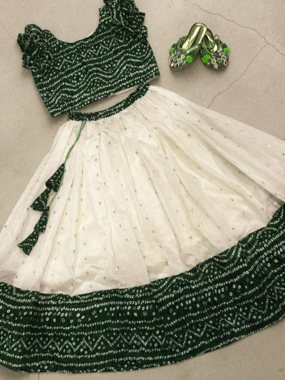 Kids Silk Lehenga Choli Set with Zari Weaving