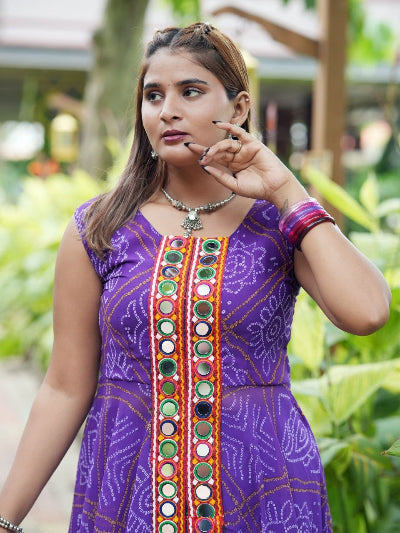 Navratri Garbha Dandiya Bandhani Kutchi Kurti Pant Set