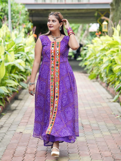 Navratri Garbha Dandiya Bandhani Kutchi Kurti Pant Set