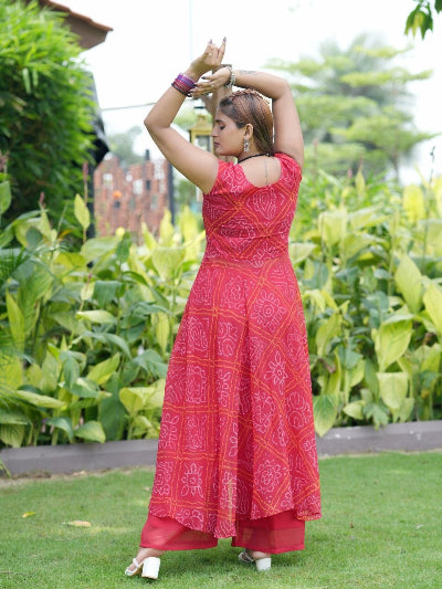 Navratri Garbha Dandiya Bandhani Kutchi Kurti Pant Set
