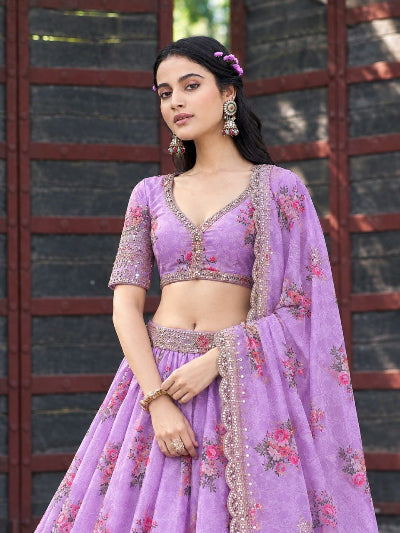 Readymade Fully Stitched Lehenga Choli Set with Premium Star Georgette &amp; Zari Work