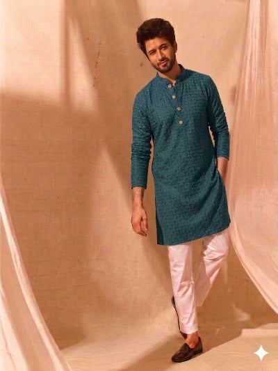 Mens Rayon Kurta Pyjama Set of 2