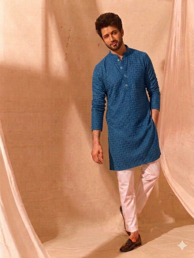 Mens Rayon Kurta Pyjama Set of 2