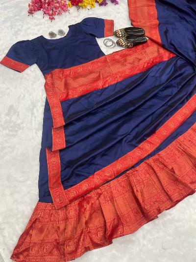 10 Second Saree Ethnic Gown Stitched with Pallu - BONYHUBSAREE