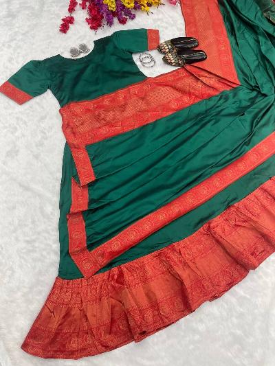 10 Second Saree Ethnic Gown Stitched with Pallu - BONYHUBSAREE