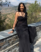 1 Min Black Georgette Stitched Readymade Saree UK Next Day - BONYHUBSAREE