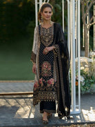 Black Embroidery Mirror Work Designer Suit Set - BONYHUBSALWAR KAMEEZ